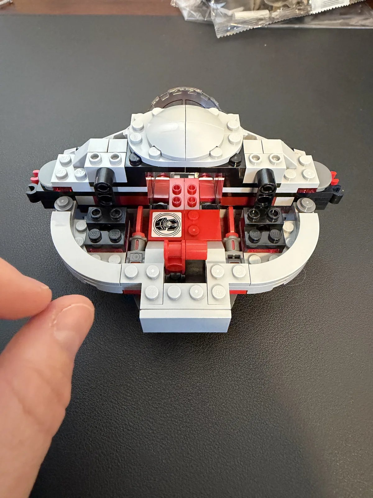 LEGO 75421 Darth Vader's TIE Fighter — build step 3, the cockpit dome