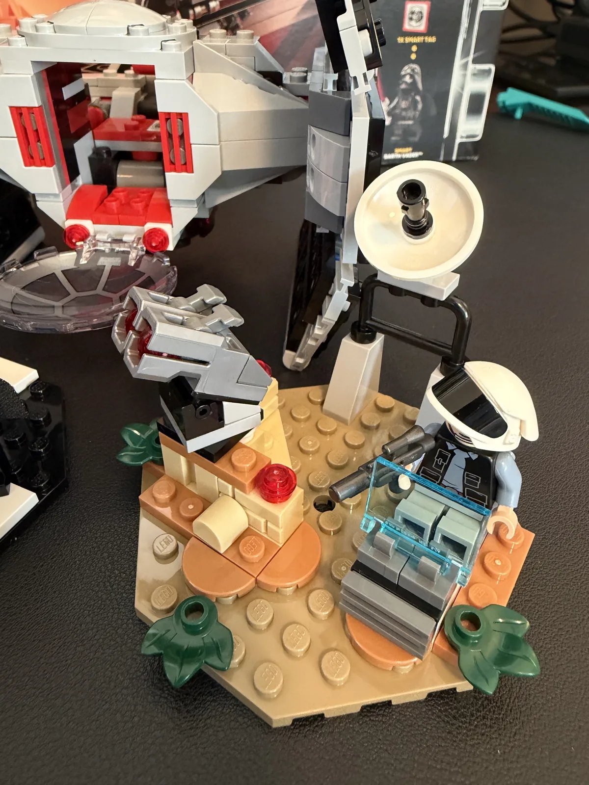 LEGO 75421 Darth Vader's TIE Fighter — Rebel outpost side build with the Rebel Fleet Trooper and dual stud shooter