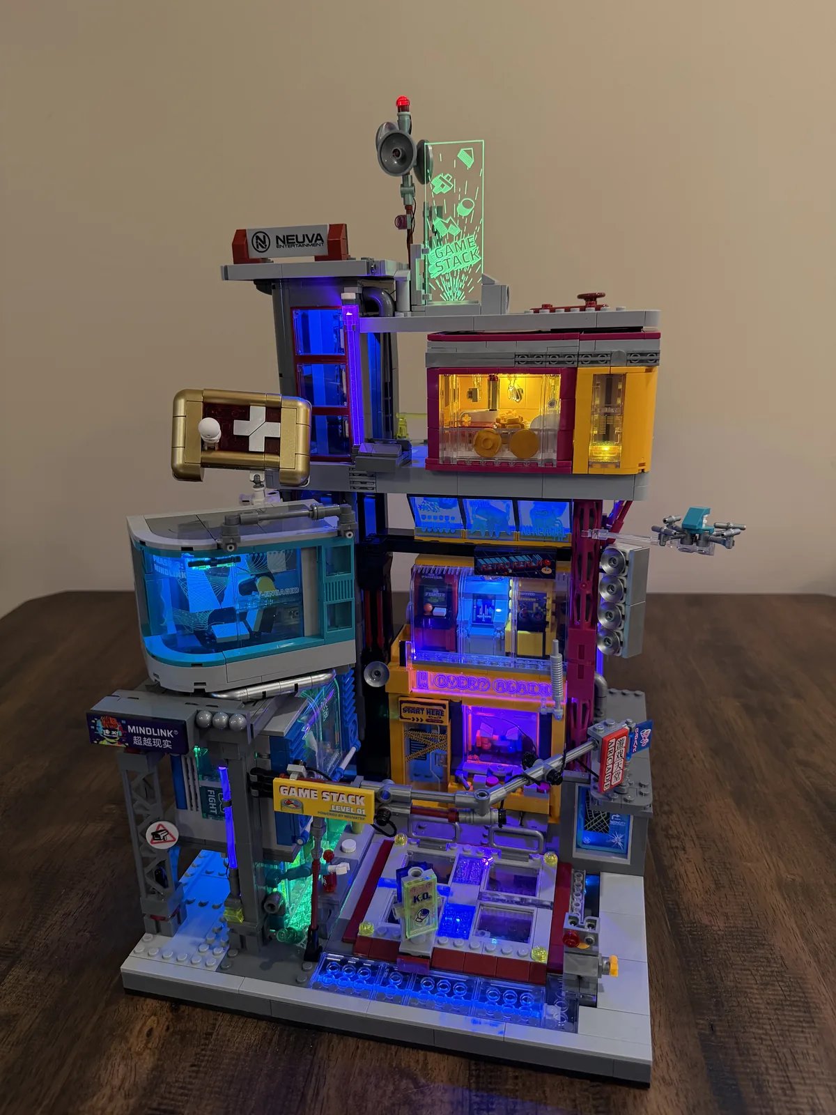 Lumibricks Cyberpunk Game Stack — completed build