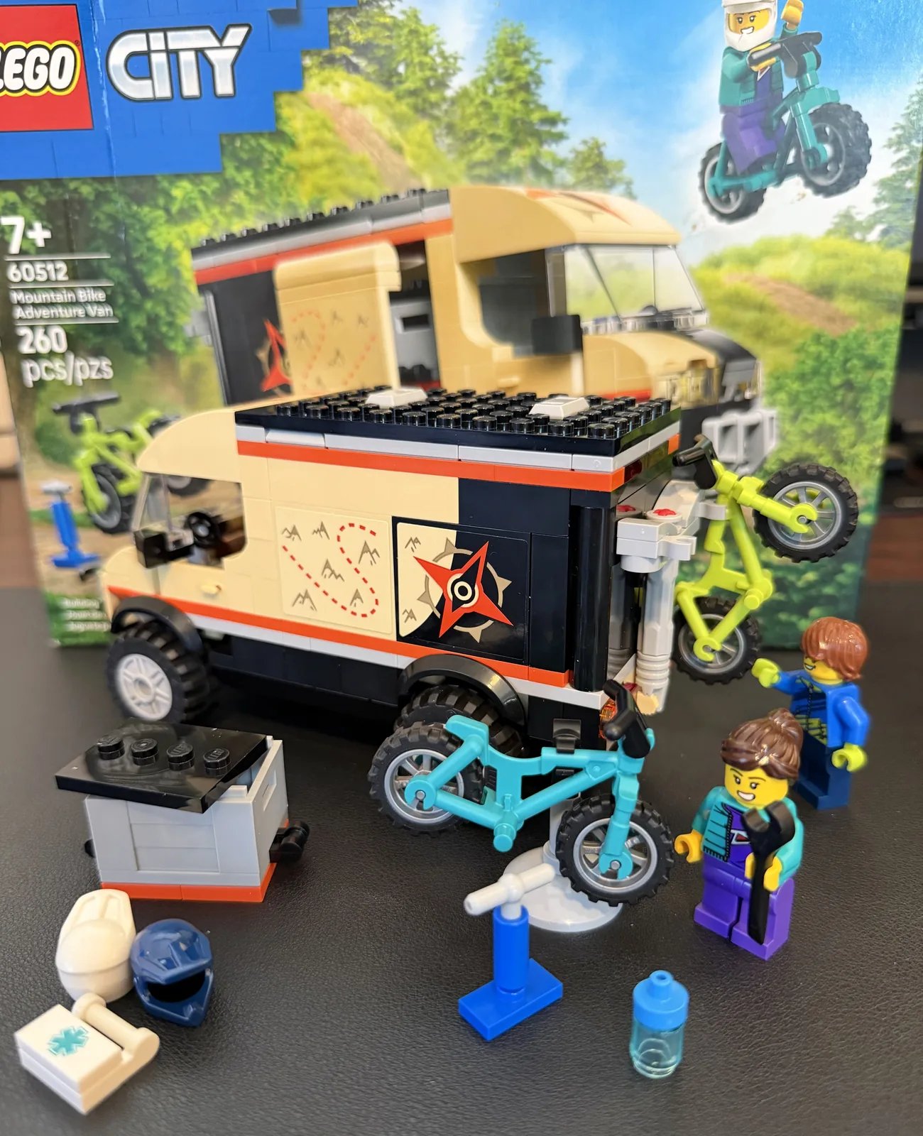 LEGO City 60512 Mountain Bike Adventure Van — finished van with bikes on the rear rack