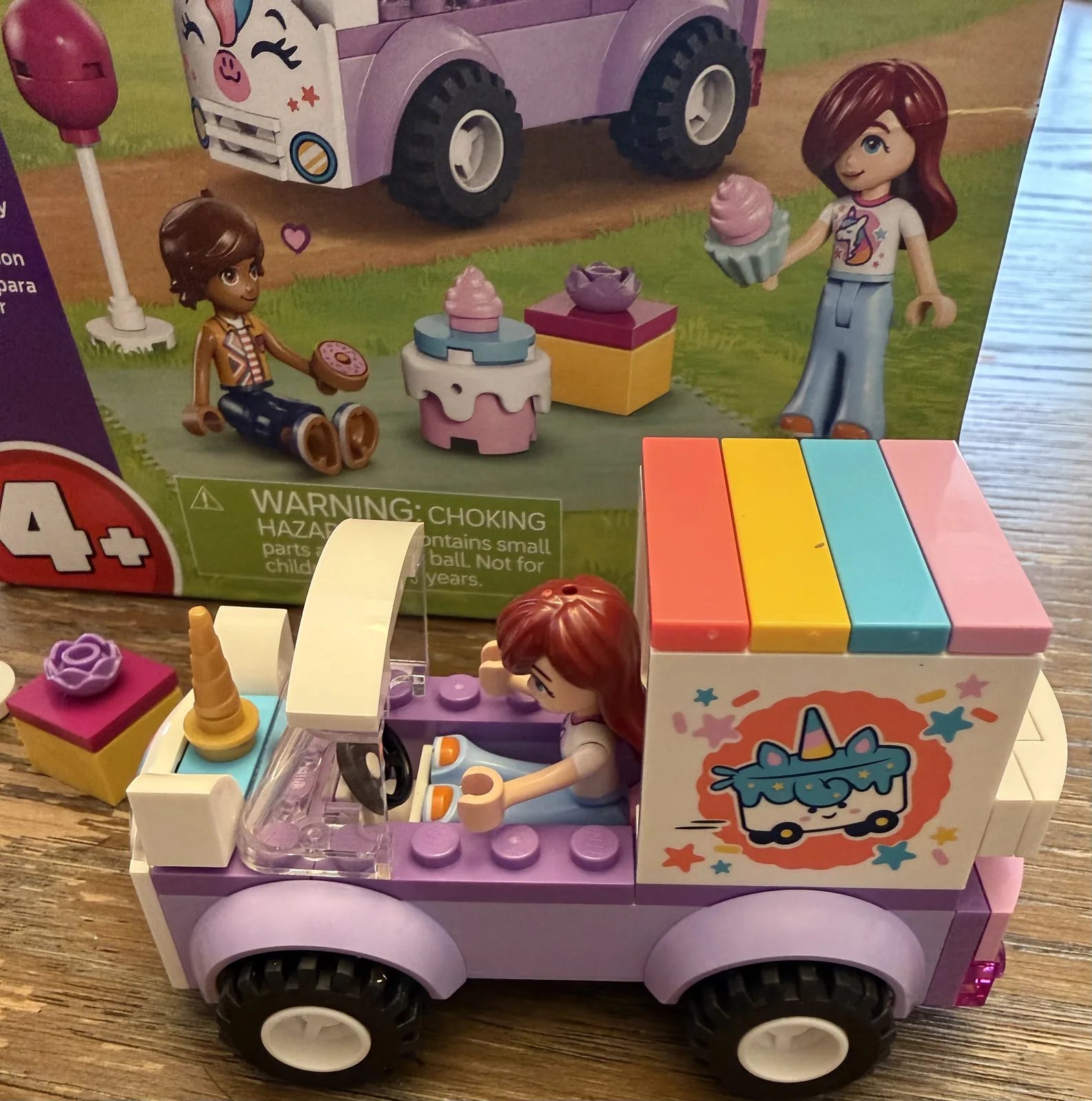 LEGO Friends 42675 Unicorn Cake Delivery Car Review — completed, side view