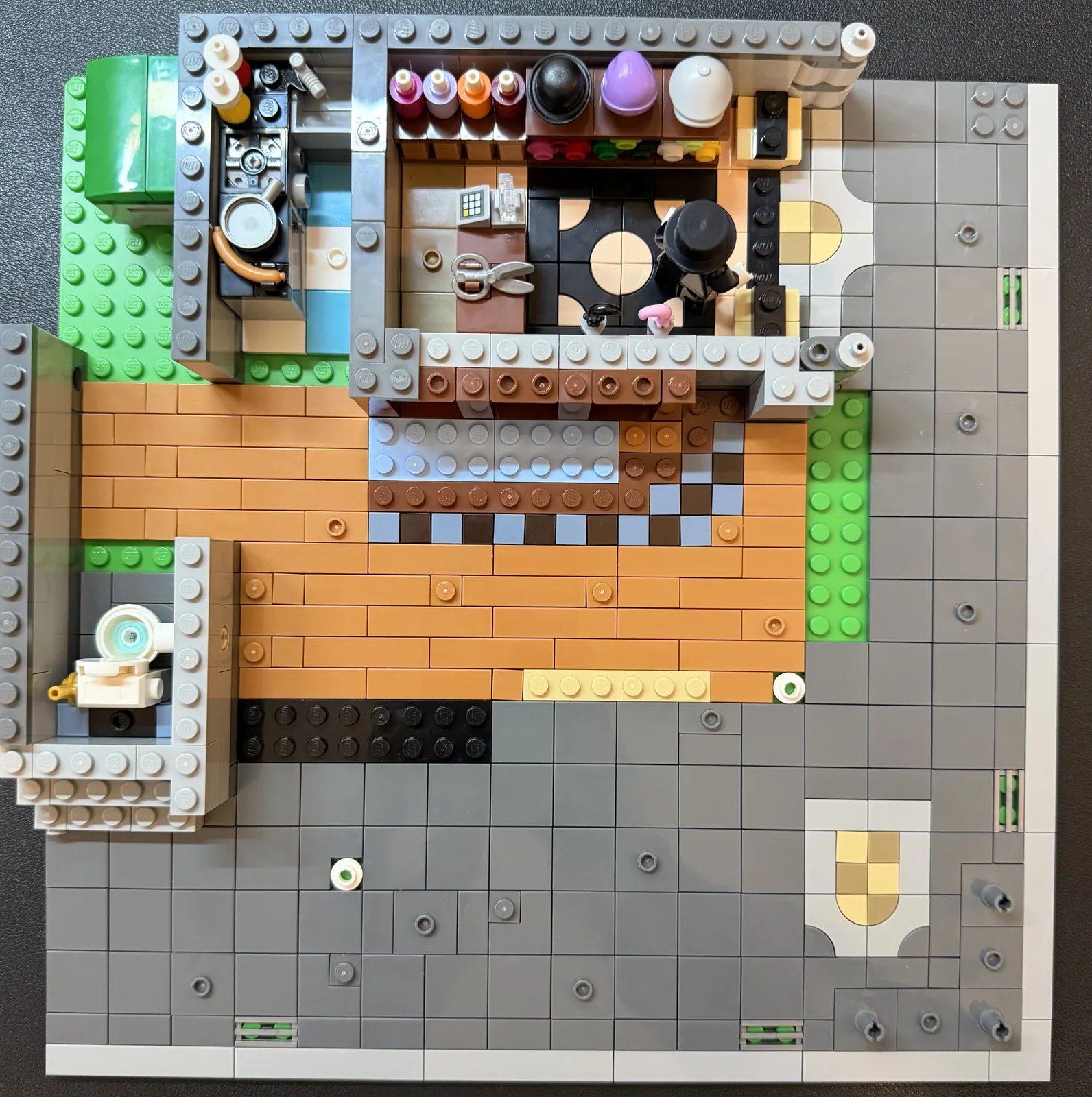 LEGO 10350 Tudor Corner — build progress, upper structure