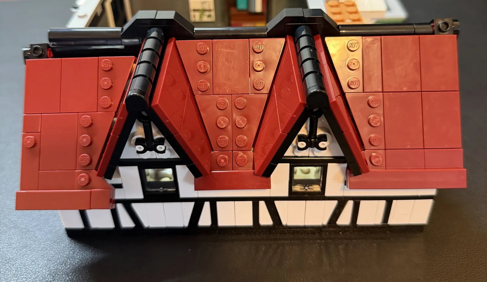 LEGO 10350 Tudor Corner — the sloped roof, the trickiest part to assemble