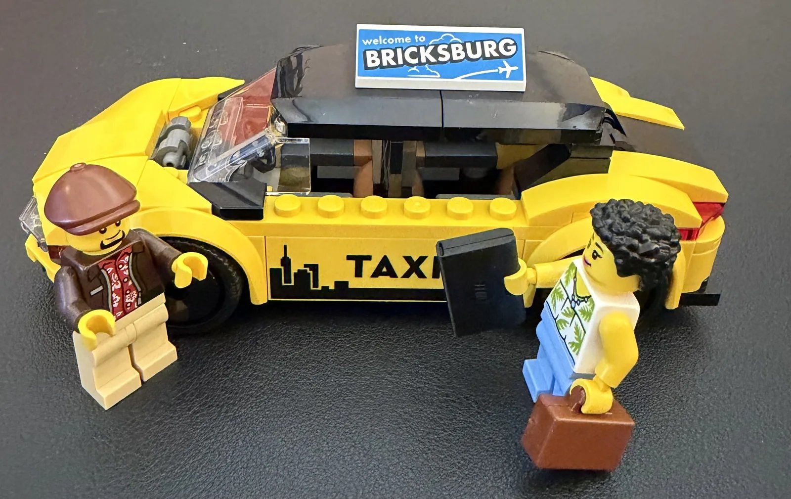 LEGO 60487 Yellow Taxi — finished cab with minifigures