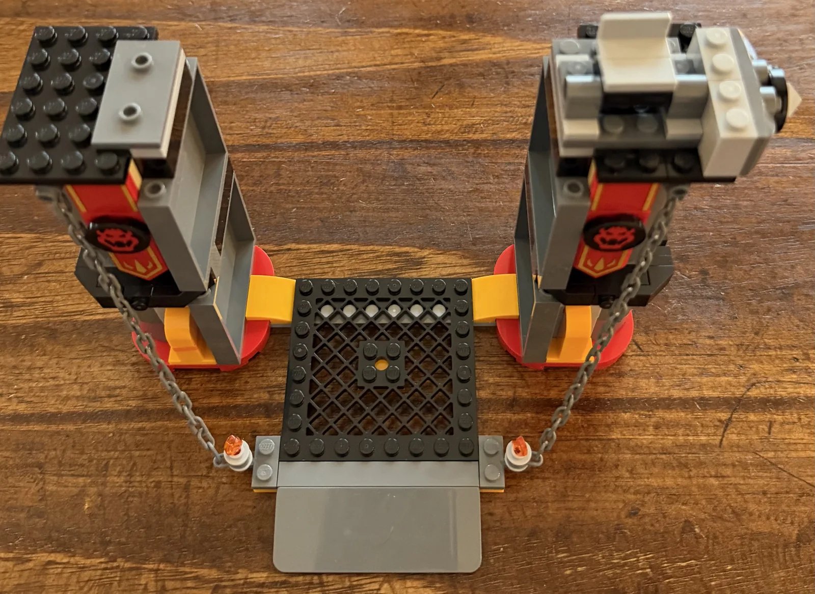 LEGO 72039 Mario Kart Bowser's Castle — mid-build interior