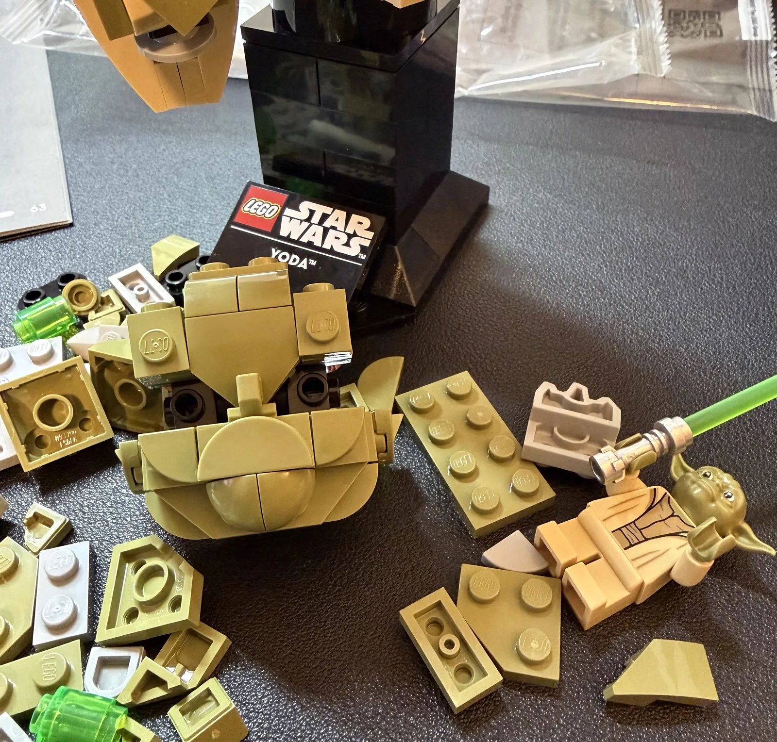 LEGO 75438 Star Wars Yoda Bust — build nearing completion