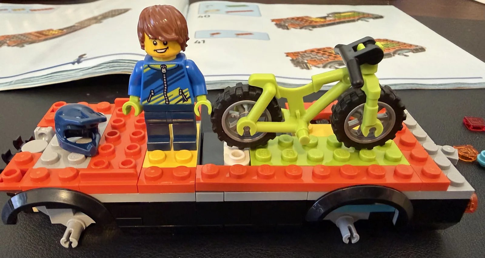 LEGO City 60512 Mountain Bike Adventure Van — early chassis and cabin build