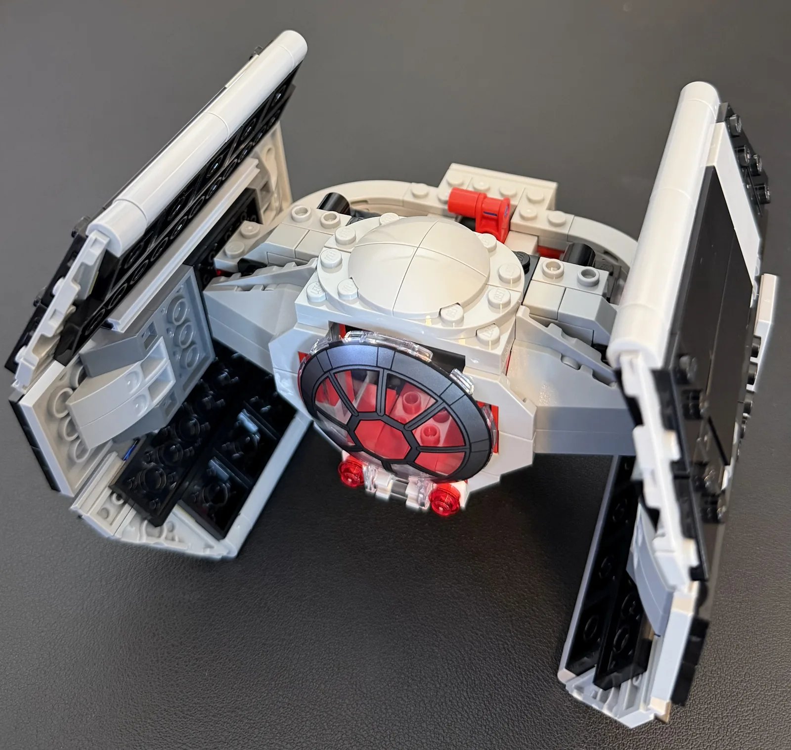 LEGO 75421 Darth Vader's TIE Fighter — finished model from the front