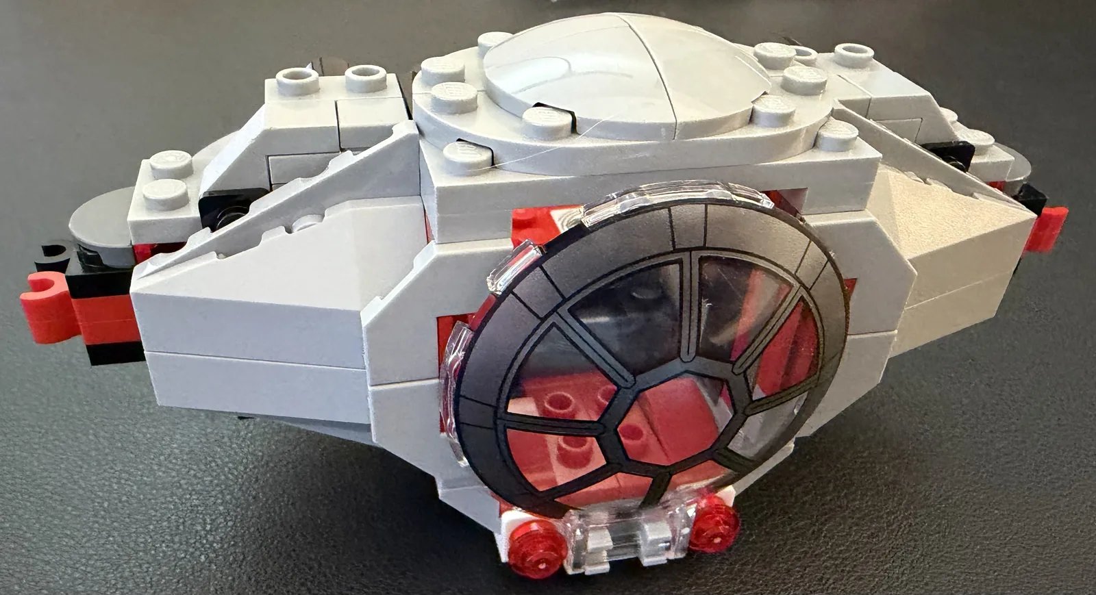 LEGO 75421 Darth Vader's TIE Fighter — build step 6, the printed cockpit window