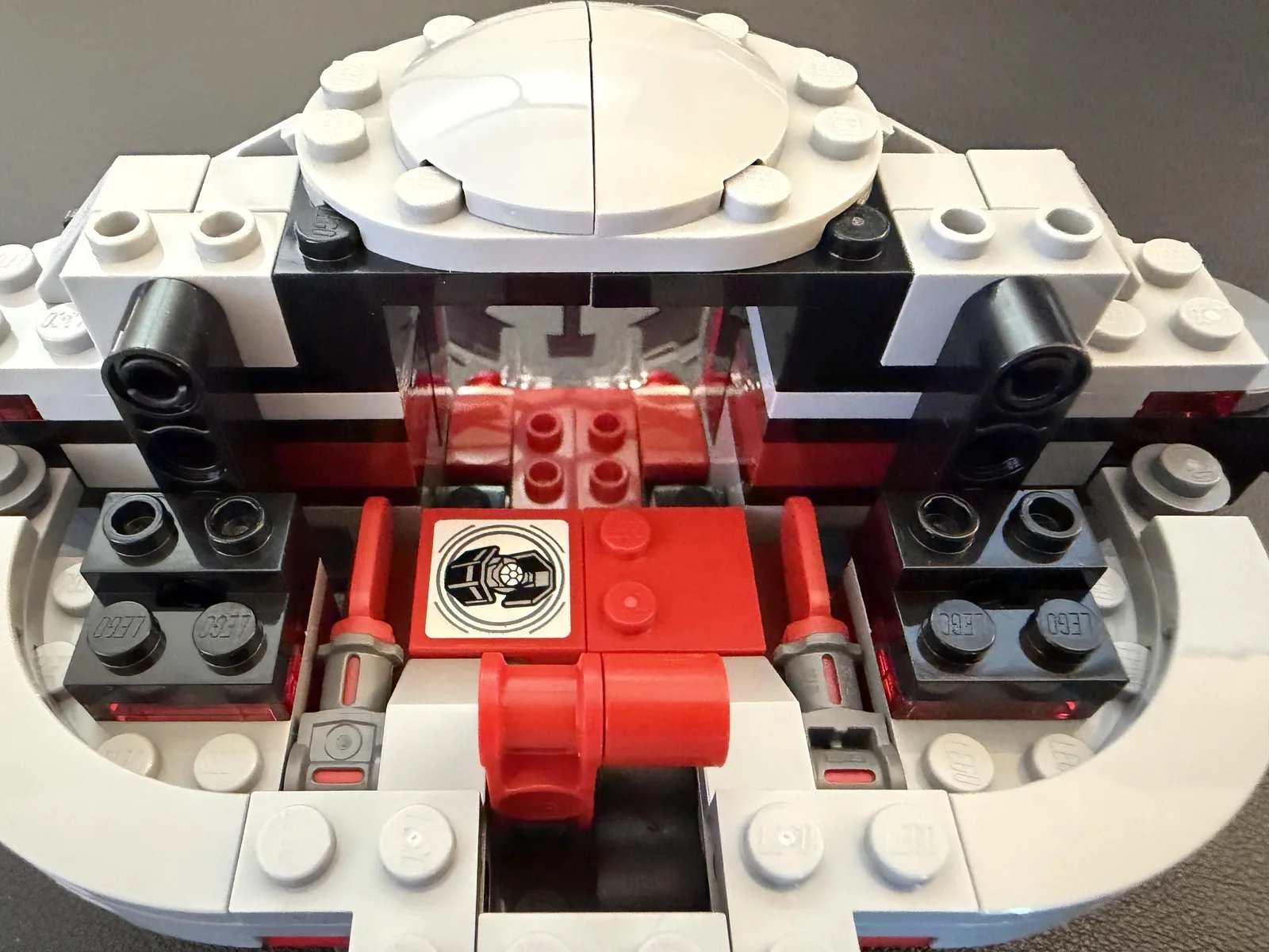 LEGO 75421 Darth Vader's TIE Fighter — build step 7, the cockpit interior