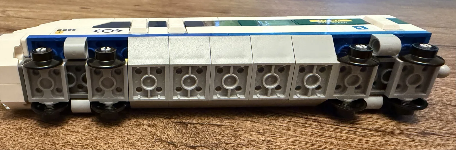 LEGO Creator 40518 High-Speed Train — underside and wheels