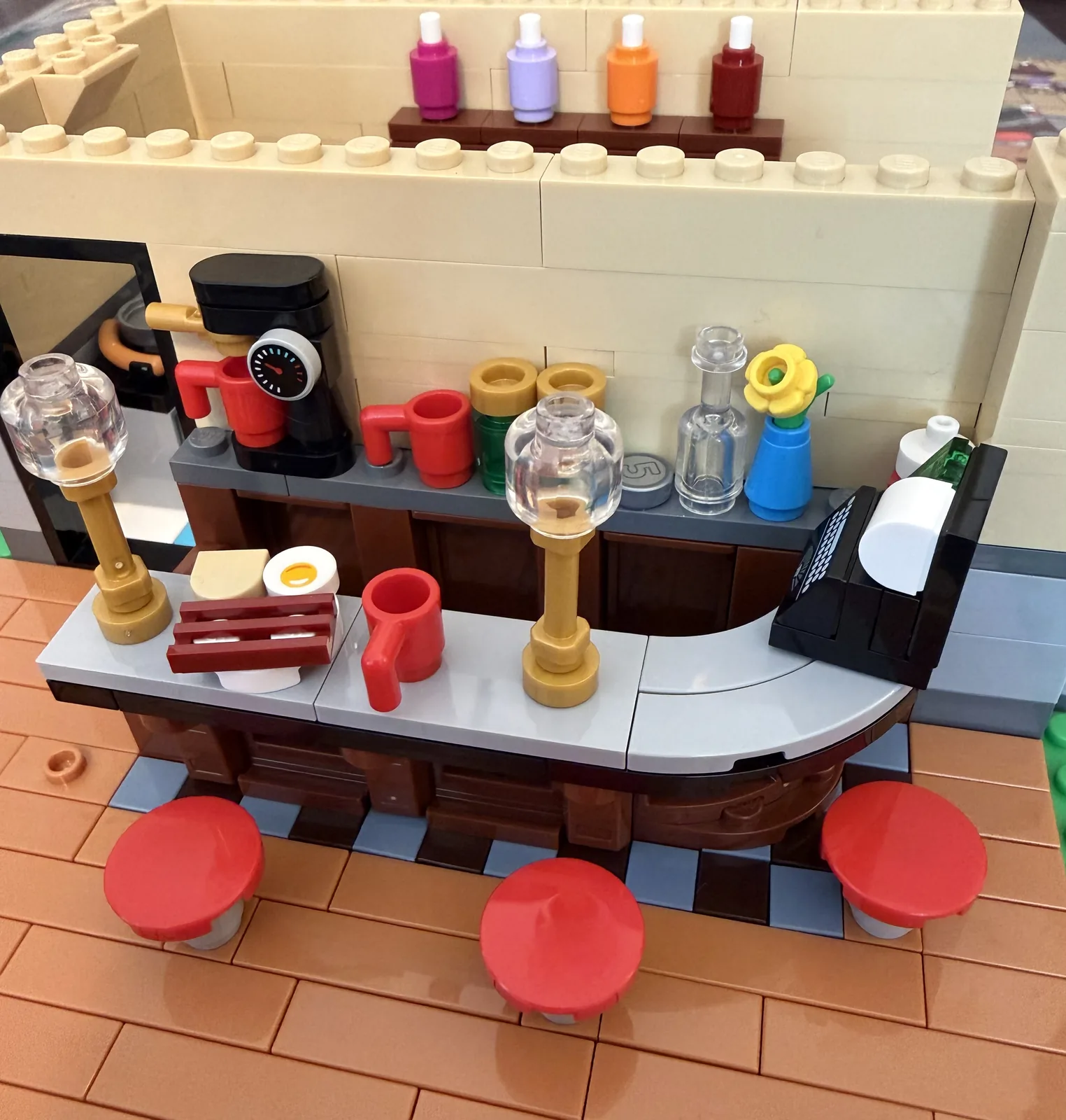 LEGO 10350 Tudor Corner — inn bar detail