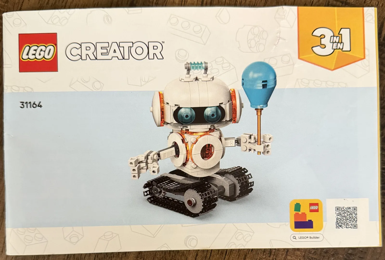 LEGO 31164 Creator 3-in-1 Space Robot — instruction booklet cover