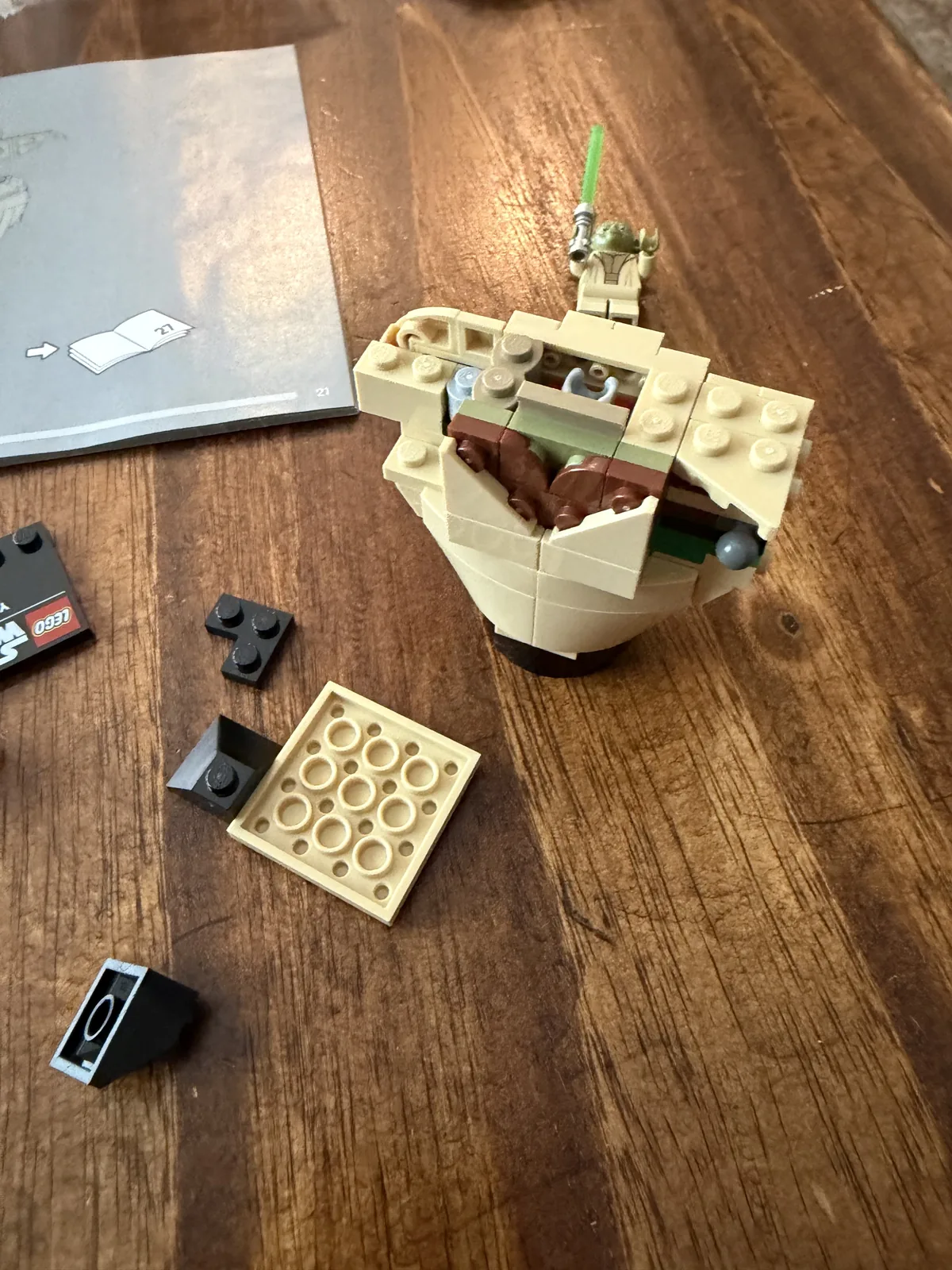 LEGO 75438 Star Wars Yoda Bust — early build stage